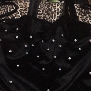 Victoria Secret Black Velvet  Bag